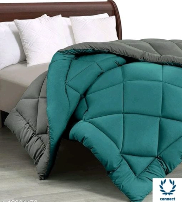 SIE STORE 250 GSM Luxury Premium Microfiber  Soft Reversable  DOUBLE BED (90*100 INCH) All Season Comforte_Blanket/RAJAI/Quilt(Sea Green & Grey) - Sea Green/Grey, Pack of 1, 90×100inch, Microfiber